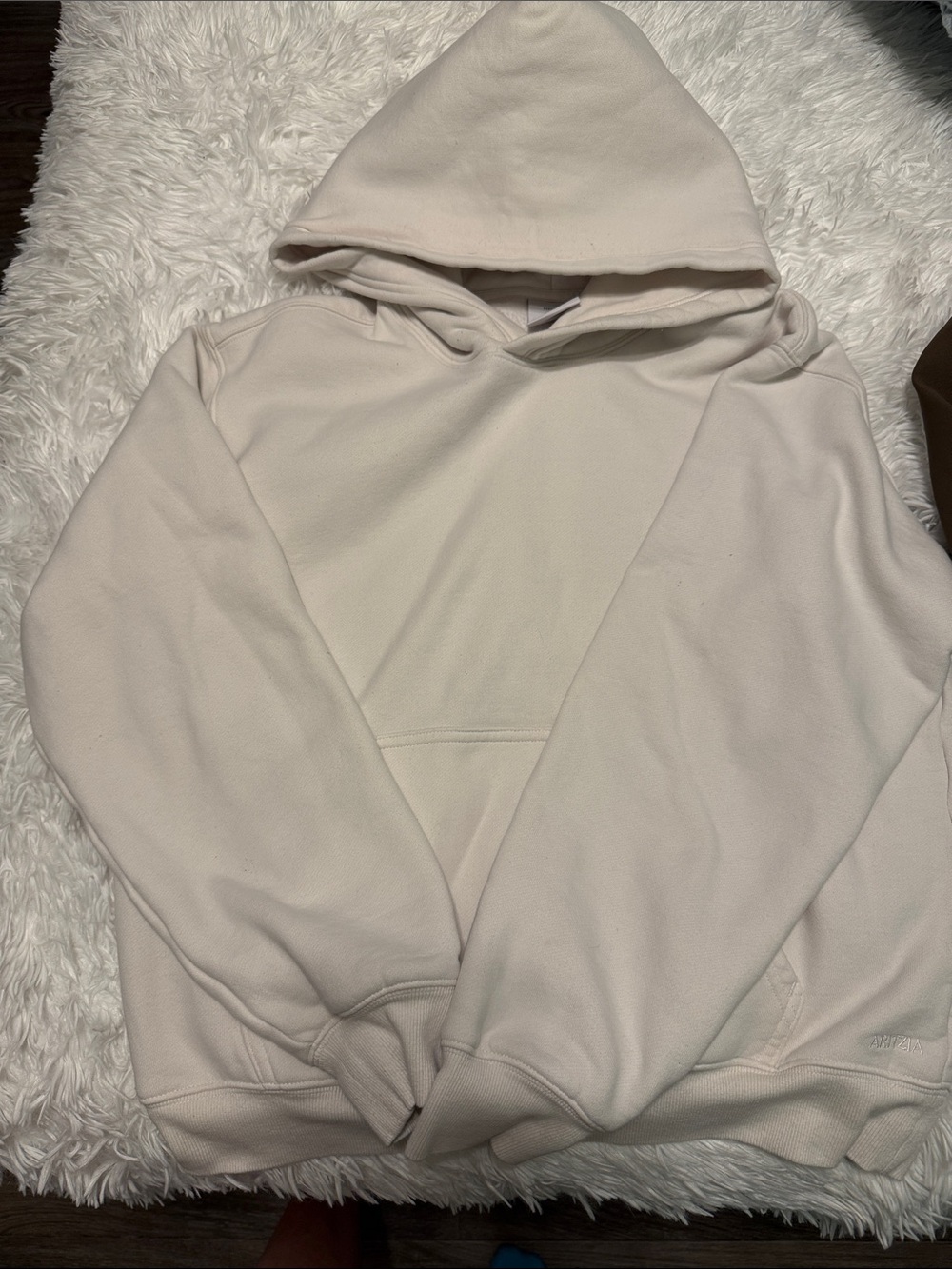 Aritzia Cream Sweatfleece Hoodie
